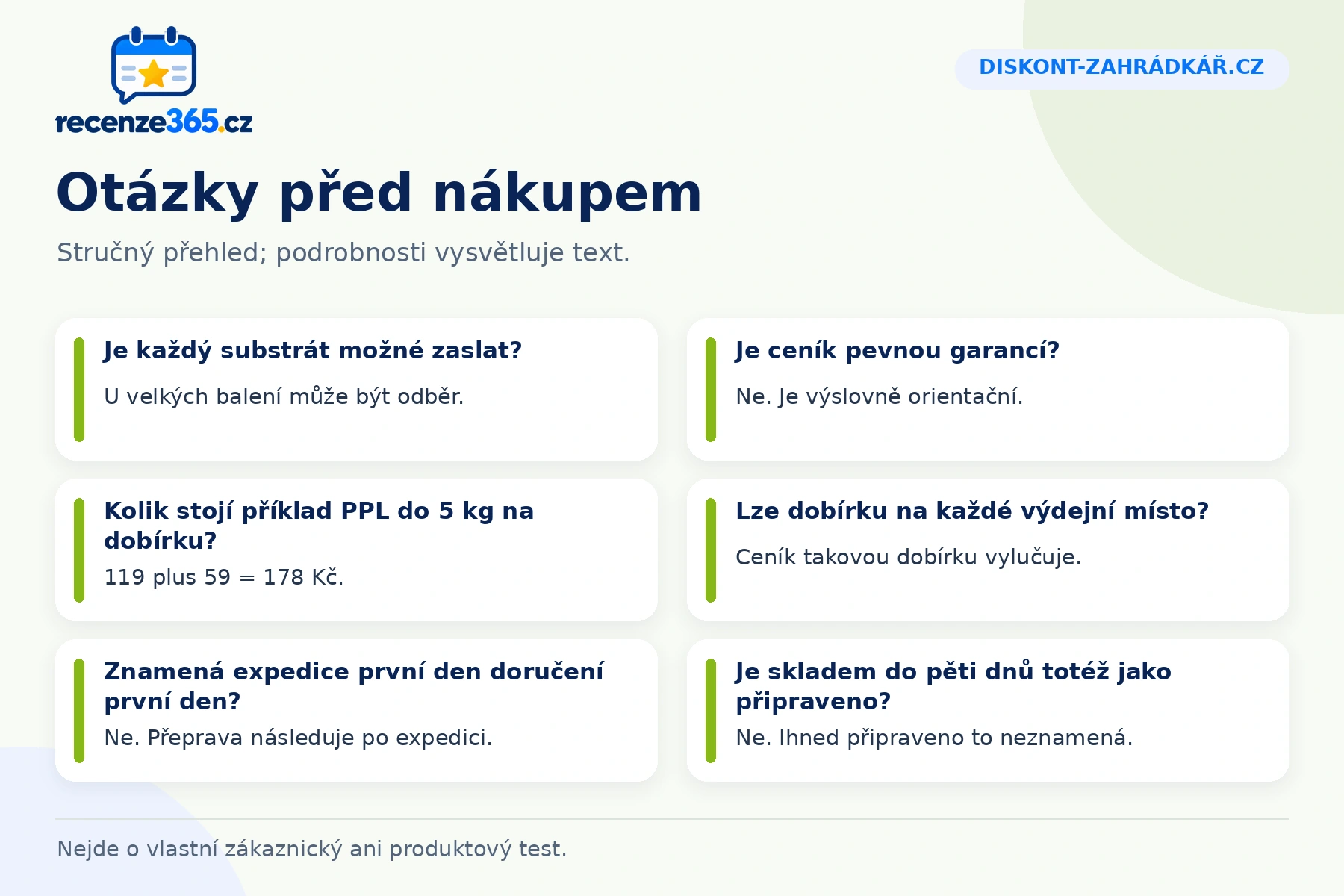 Šest praktických otázek a odpovědí k nákupu na Diskont-zahrádkář.cz