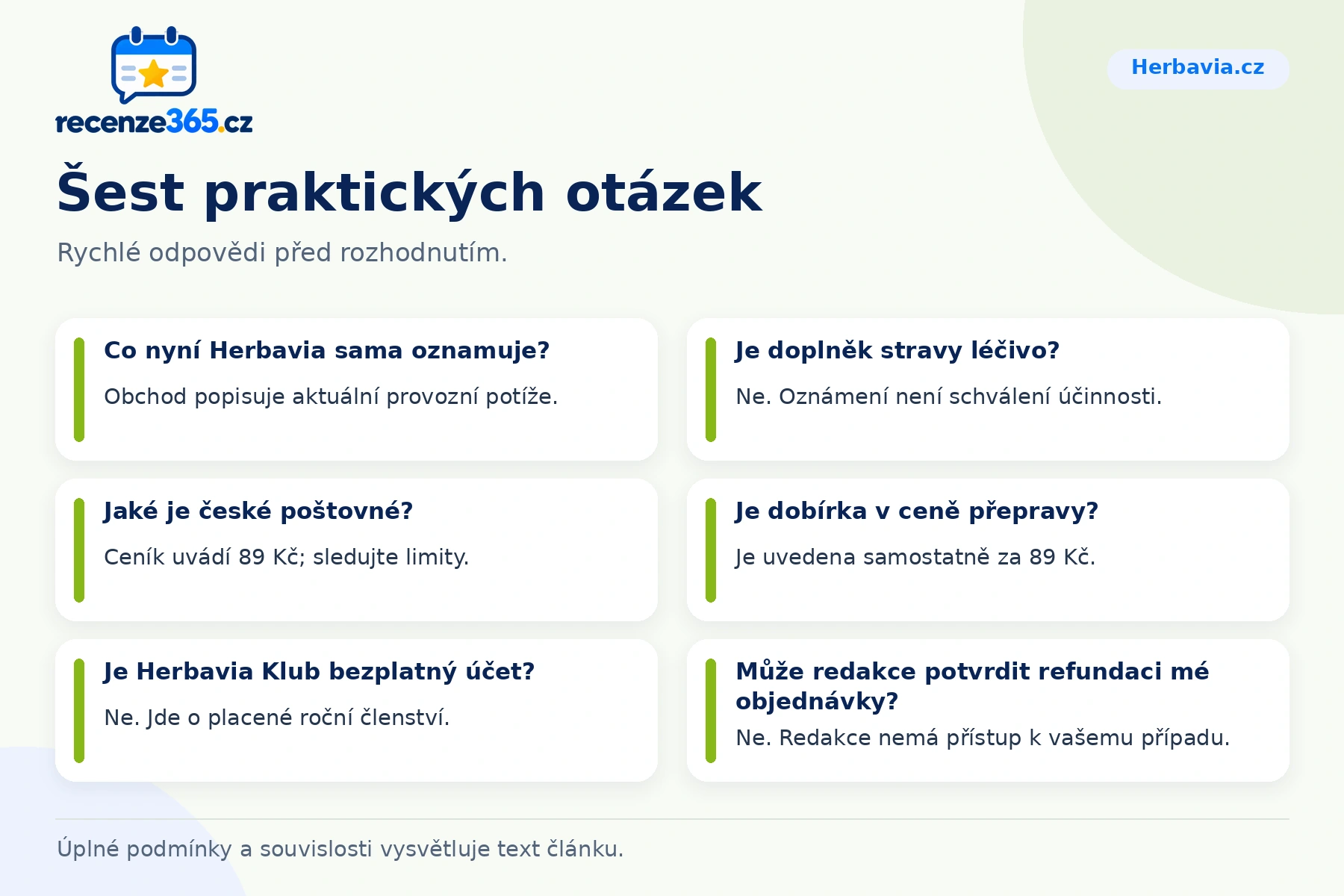 Šest praktických otázek a odpovědí k Herbavia.cz
